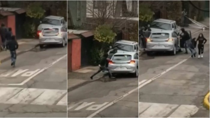 Revelan imágenes de violento abordazo a madre y sus hijas en La Florida: “¡Baja a la niña!”