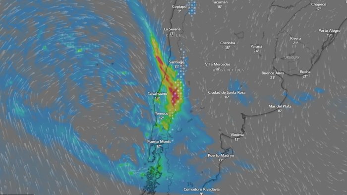 Sigue EN VIVO el sistema frontal que traerá lluvias históricas a Santiago
