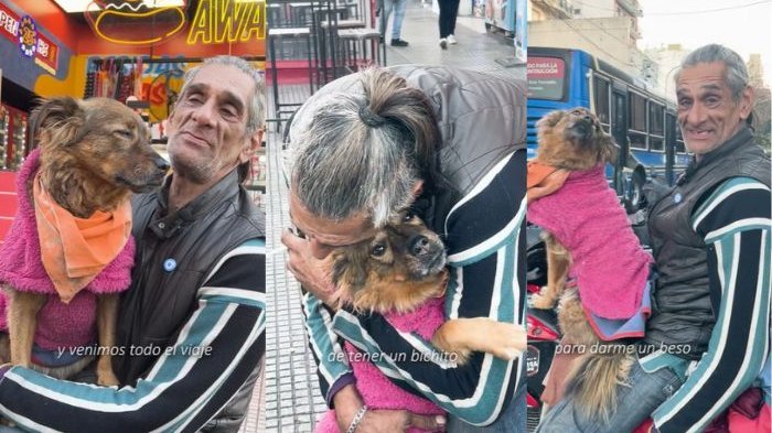 Vendedor ambulante contó en TikTok cómo su perrita lo salvó de las drogas: “Ella me cuida”