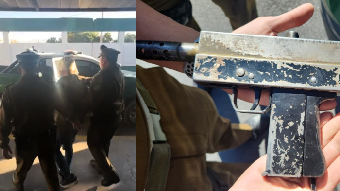 Tenía UZI artesanal: Detienen tras asalto a sujeto con amplio prontuario en Calama