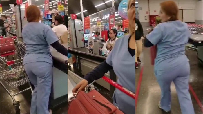“Estay sapo...”: Insólita “mechera enfermera” fue descubierta e insultó a guardia en supermercado