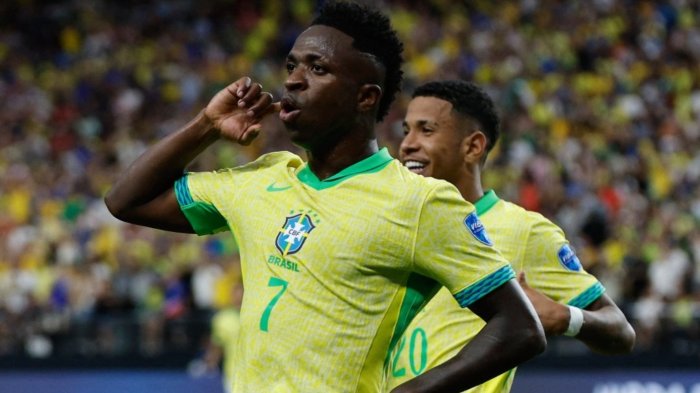 Con Vinícius como figura y dos penales cobrados por Piero Maza Brasil goleó a Paraguay