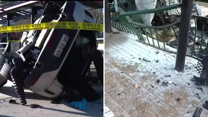 Vehículo chocó y se desintegró en Providencia: Su conductor iba en estado de ebriedad