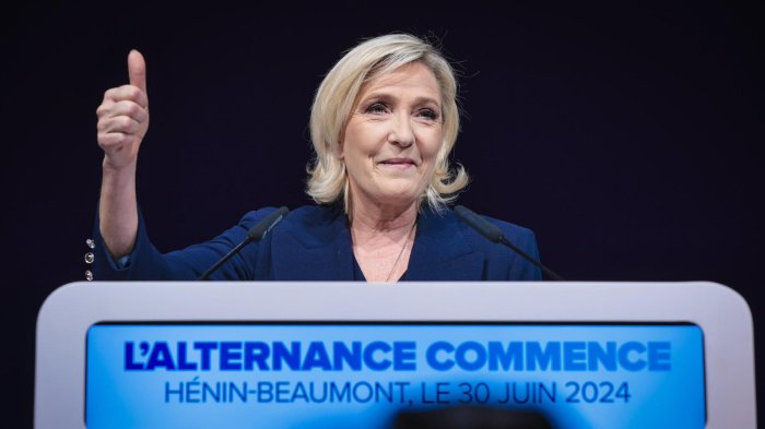 Partido de Marine Le Pen logró contundente victoria en primera vuelta de legislativas en Francia