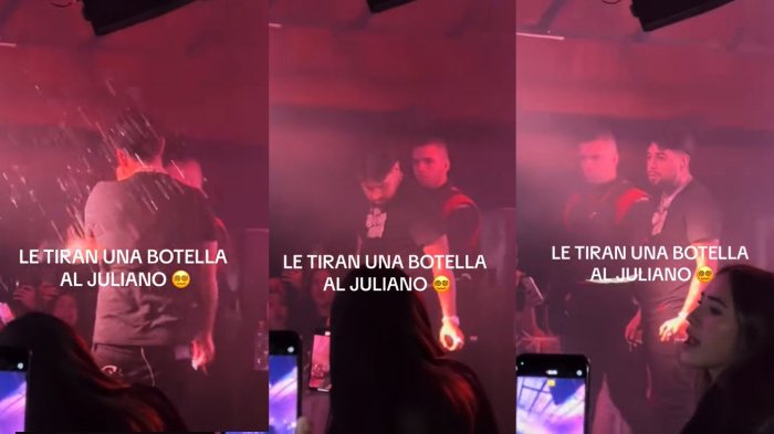 Filtraron video del botellazo que recibió Julianno Sosa durante show en Temuco