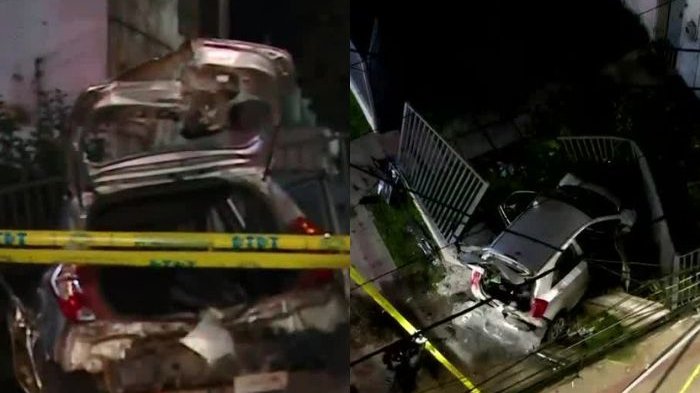 Auto terminó incrustado en casa tras grave choque en Providencia: Uno no habría respetado luz roja