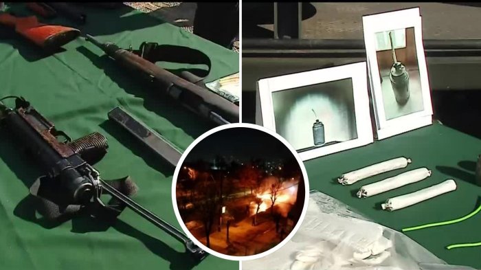 Allanamientos en la RM: OS-9 exhibe armas incautadas y defensa de detenidos acusa montaje