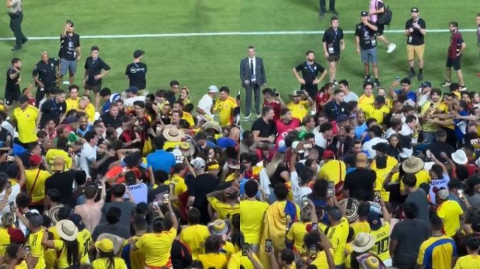 Escándalo: Partido de Colombia vs Uruguay terminó en feroz pelea de jugadores con hinchas