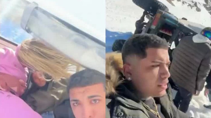 Turista brasileño grabó su accidente en el Cajón del Maipo: Vehículo de agencia de turismo se volcó en la nieve