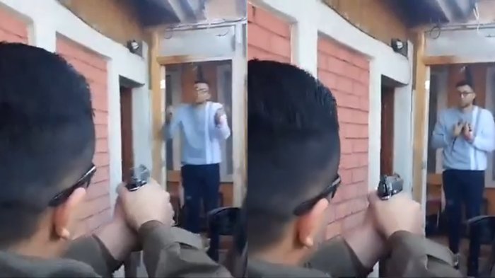 Viralizan fatales disparos de carabineros a hombre armado con cuchillos en Punta Arenas