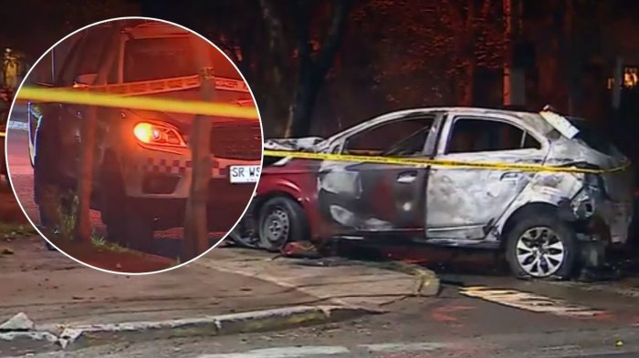 De San Bernardo a Cerrillos: Kilométrica persecución terminó con auto de delincuentes quemado