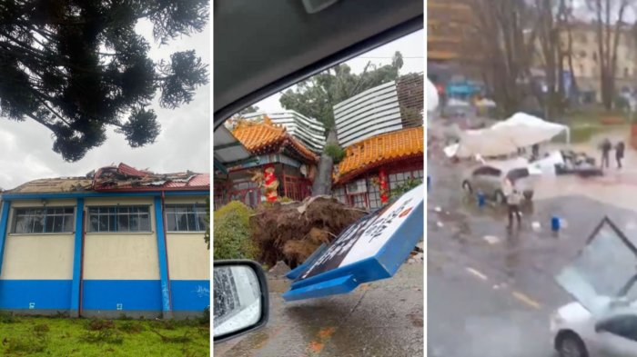 Con severos daños estructurales: Sistema frontal causa estragos en la zona sur del país