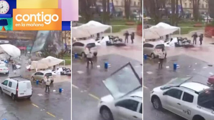 Impactante registro: Ventana salió volando e impactó contra vehículo en movimiento