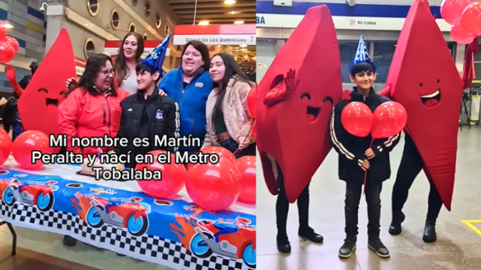 Cumplió 10 años: Metro celebró cumpleaños de niño que nació en estación Tobalaba