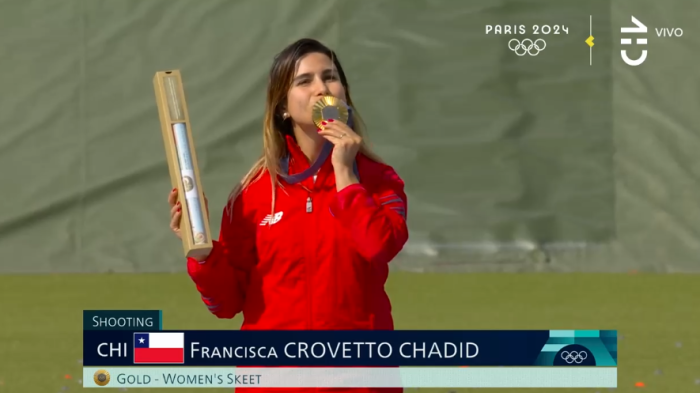 Inolvidable: El momento en que Francisca Crovetto recibe la medalla de oro en París 2024