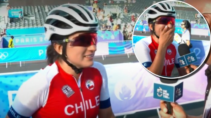 Ciclista Catalina Soto en shock tras enterarse EN VIVO del oro de Fran Crovetto en París 2024