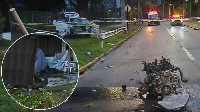 Gran accidente vehicular derribó muro de casa y dejó 7 lesionados en Ñuñoa: Motor quedó en la calle