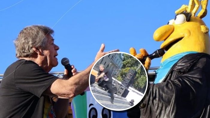 Así fue la dolorosa caída del Tío Marcelo de Cachureos durante show por el Día del Niño en Valparaíso