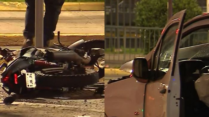 Brutal choque en Macul: Motociclista murió y su vehículo quedó destrozado tras impactar un auto