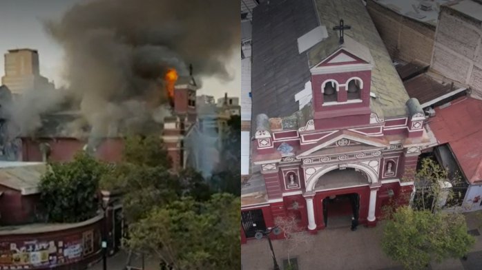 Reabren iglesias de Santiago Centro quemadas durante el estallido social
