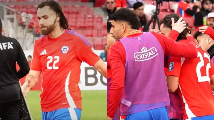 Abrazado por todos sus compañeros: Así se fue Ben Brereton tras su repentino cambio ante Bolivia