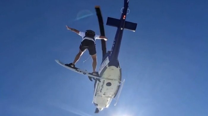 Extraordinaria hazaña de “Ardilla” Álvarez: Descendió 3.657 metros y cayó sobre la ola artificial más grande del mundo