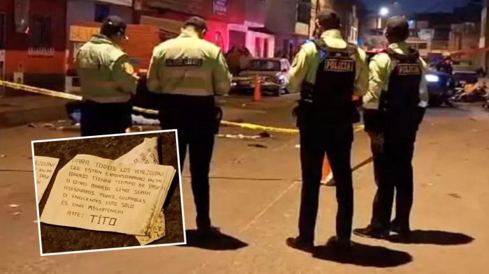 “Los asesinaremos a todos”: La cruda carta que hallaron en Lima tras balacera en medio de ola de extorsiones