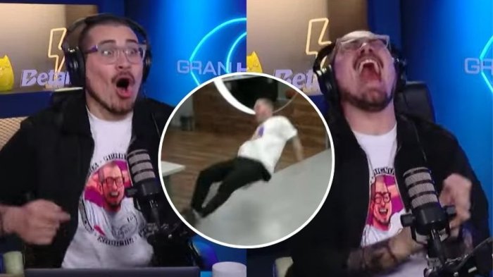 Felipe sufrió dolorosa caída en vivo en GH: Así fue la hilarante reacción de Claudio Michaux