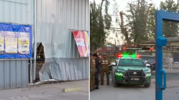 Otro intento de robo a cajero automático: Delincuentes “alunizaron” en supermercado de Quilicura