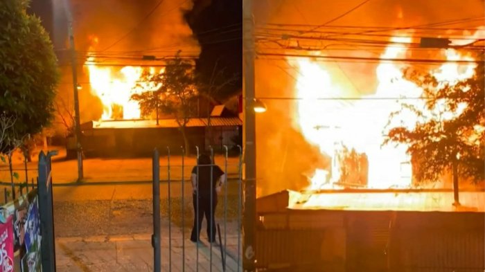 Impactantes imágenes: Hombre atacó a su madrastra e incendió su casa en Maipú