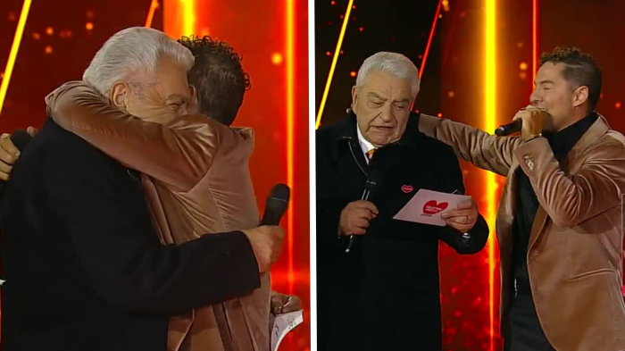 ¡Se llevó tremenda sorpresa! David Bisbal abrazó de emoción a Don Francisco en la Teletón
