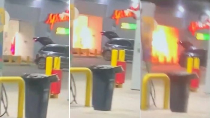 Impactante registro: Video muestra violenta detonación para robar cajeros desde servicentro en Ruta 68