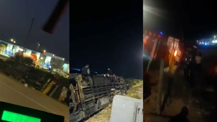 Coquimbo: Bus con hinchas de Colo Colo se volcó y dejó a 2 personas en riesgo vital