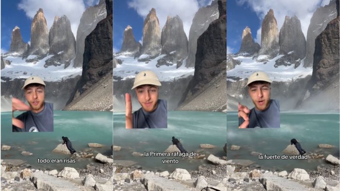 “Todo era risas hasta...”: Español en Chile casi se “vuela” en Torres del Paine y se hizo viral
