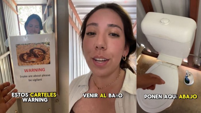 Con kit incluido: Chilena en Australia mostró cómo ir al baño ante presencia de serpientes