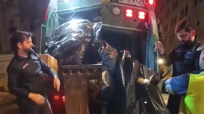 ¡Hasta se subió al camión! Presidente Boric sorprendió con ayuda a trabajadores recolectores de basura