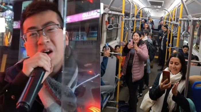 “Micro karaoke” se viralizó en TikTok: Pasajero sacó aplausos en pleno recorrido por Santiago