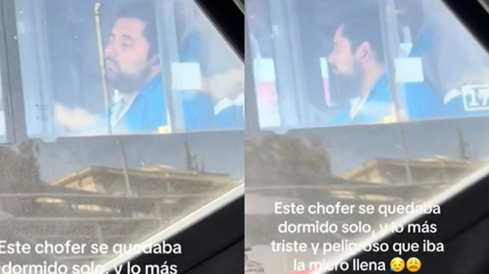 Preocupación por alarmante video de chofer del transporte público durmiendo en semáforo