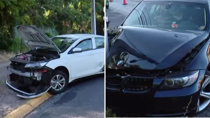 Vehículo de lujo colisiona en La Florida y provoca gran congestión vehicular