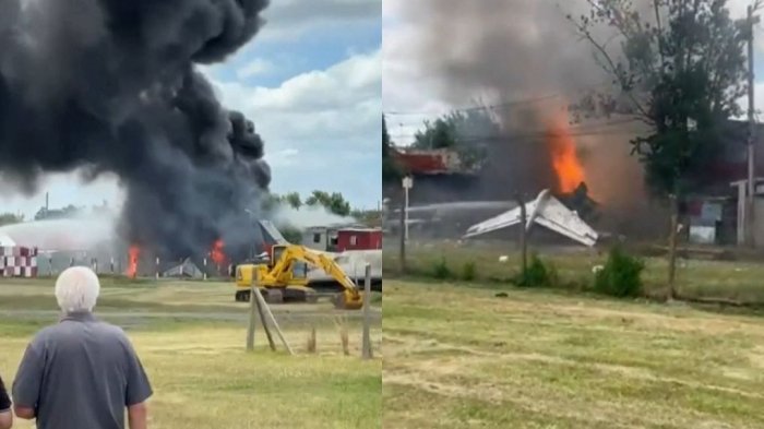 Tragedia en Argentina: Avión se estrelló en aeropuerto y terminó impactando contra casas