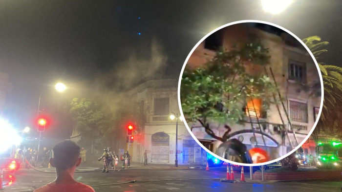 Incendio en casona de Santiago Centro dejó un adulto mayor fallecido y siete bomberos lesionados