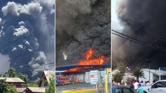 Gigantesco incendio afecta a empresa frutícola en Requínoa: Evacuaron por presencia de amoníaco