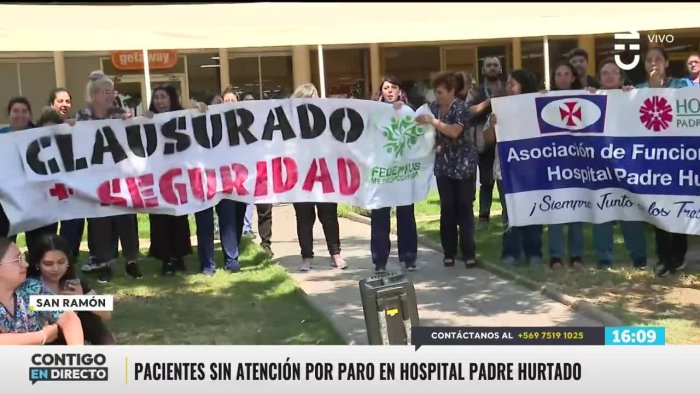 Paro en el Hospital Padre Hurtado: Funcionarios piden reforzar la seguridad ante hechos de violencia