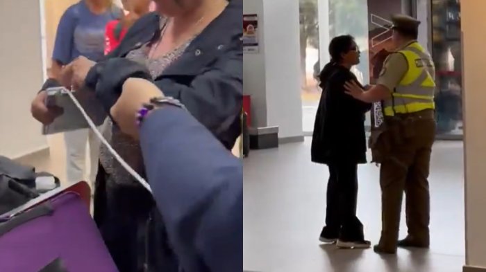 VIDEO | “¡Estúpida!”: Pasajera fuera de sí insultó y se llevó computador de trabajadora del aeropuerto de Antofagasta