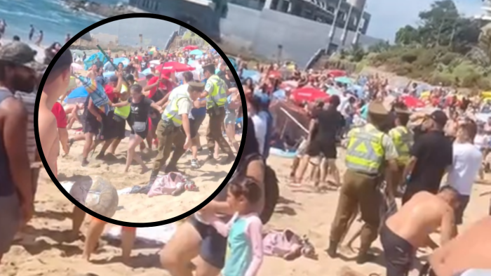 VIDEO | Captan violenta pelea en playa de Viña del Mar: Dos hombres fueron detenidos