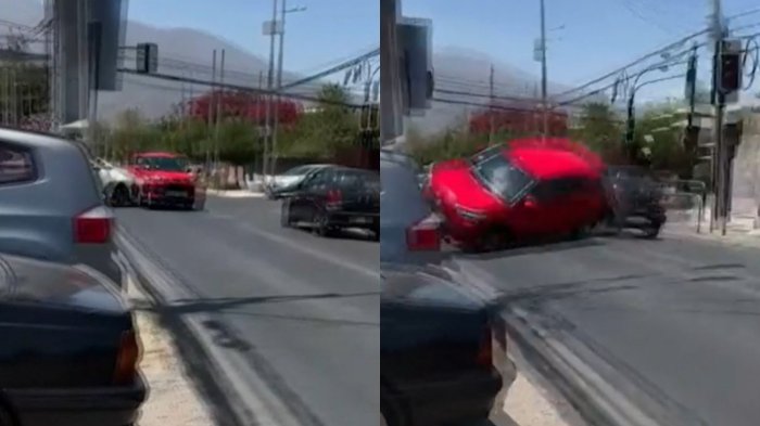 VIDEO | Conductor se pasó luz roja y causó violento choque en La Florida