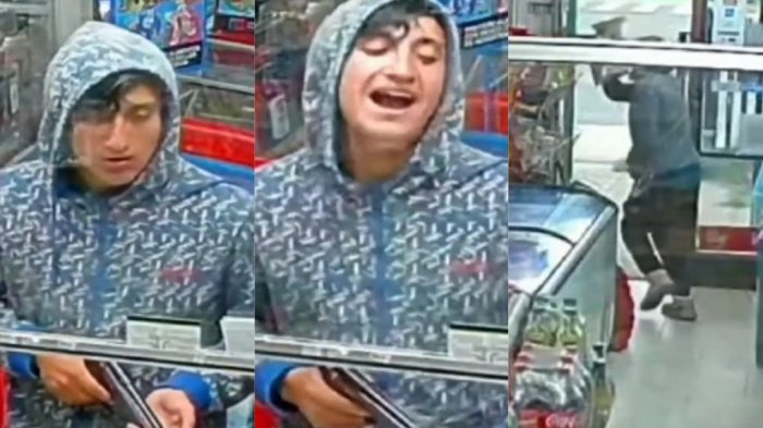 VIDEO | Ladrón a mano armada se arrepintió de robar y terminó comprando dulces