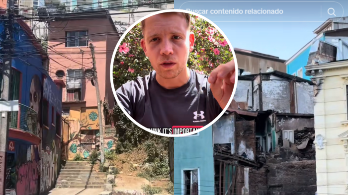 Tiktoker inglés se hace viral tras visitar Valparaíso: “No es un lugar agradable”