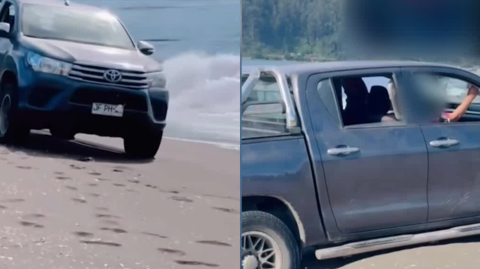Indignación por camioneta que ingresó a toda velocidad a playa repleta de turista en el Biobío