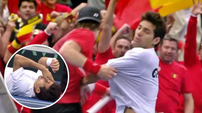 Zizou Bergs golpea a Cristián Garín durante celebración y Chile pierde llave contra Bélgica en Copa Davis